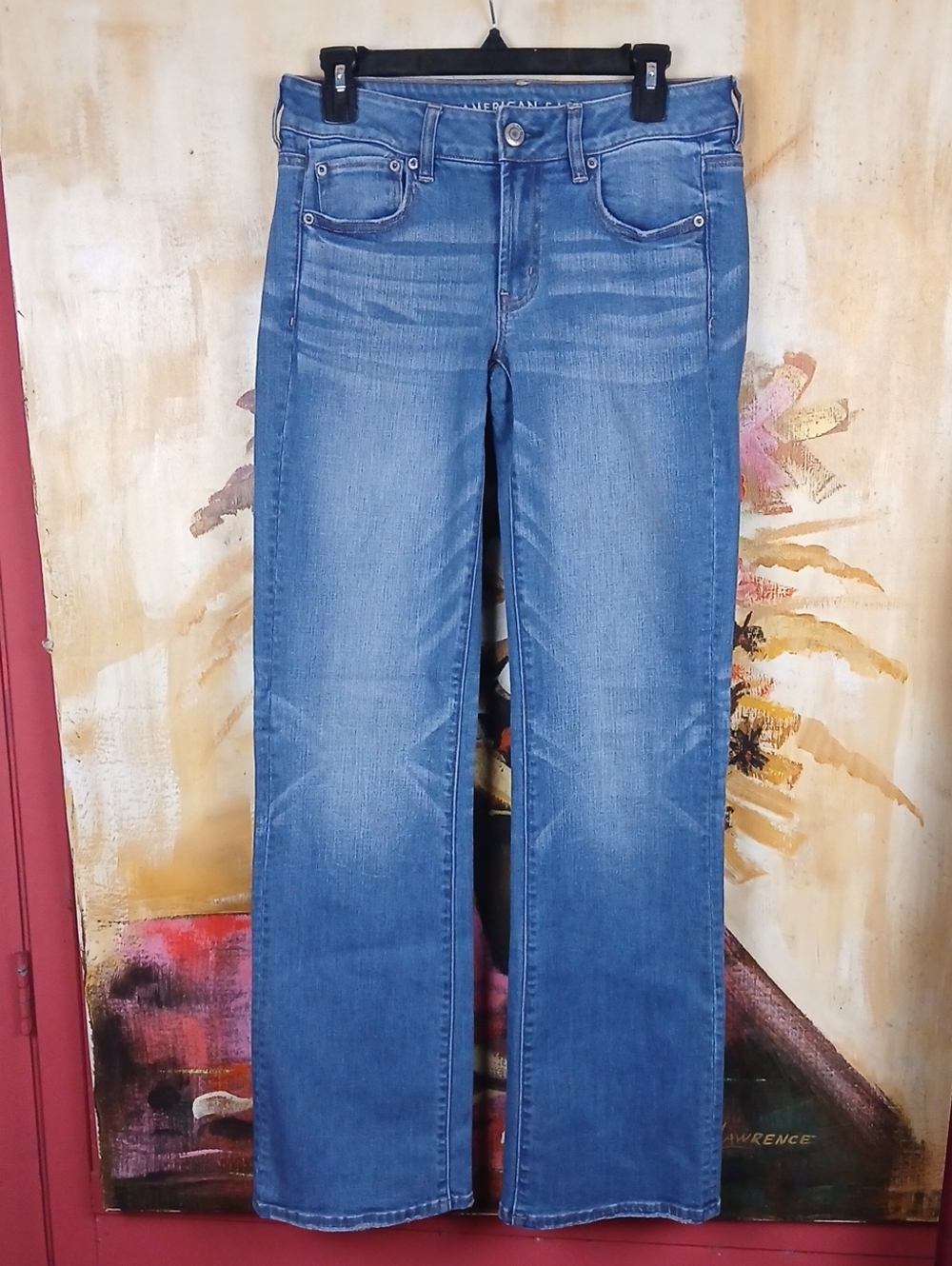 American Eagle Boyfriend Super Stretch Medium Wash Jeans Size 6 Long